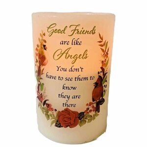 Friend Cardinal Candle Sympathy Flameless Memorial Gifts Flickering Light Poem
